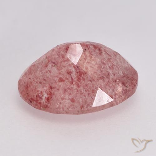 Strawberry Quartz Gemstone in 9 x 7 mm (calibrated) Size for Sale, Strawberry Quartz Stone in Medium Pink Color