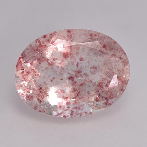 Светло-розовый Клубничный Кварц Камень - 1.7ct Фасетный Овал (ID: 529470)