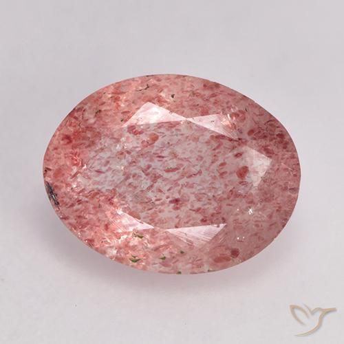 1.51ct Natural Medium-Light Pink Strawberry Quartz, Oval, Translucent