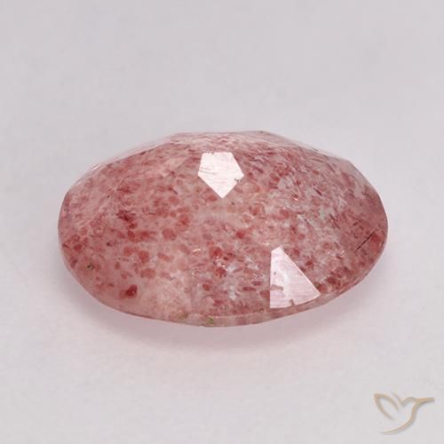 Strawberry Quartz Gemstone in 9 x 7 mm (calibrated) Size for Sale, Strawberry Quartz Stone in Medium-Light Pink Color
