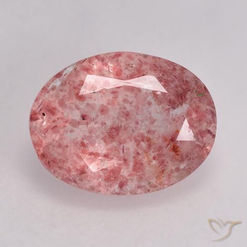 1.51ct Natural Intense Pink Strawberry Quartz, Oval, Translucent