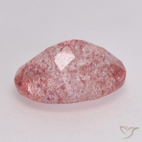 Strawberry Quartz Gemstone in 9 x 7 mm (calibrated) Size for Sale, Strawberry Quartz Stone in Medium Pink Color