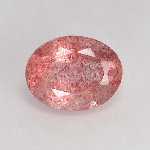 Raspberry Pink Strawberry Quartz Gem - 1.8ct Oval Facet (ID: 530079)
