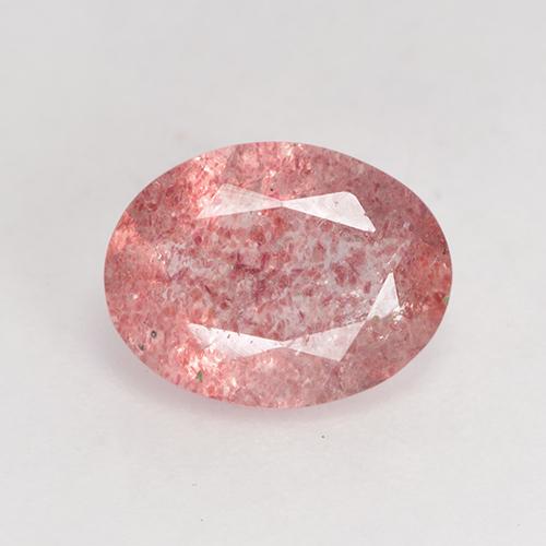 Light Rose Pink Strawberry Quartz Gem - 1.4ct Oval Facet (ID: 530080)