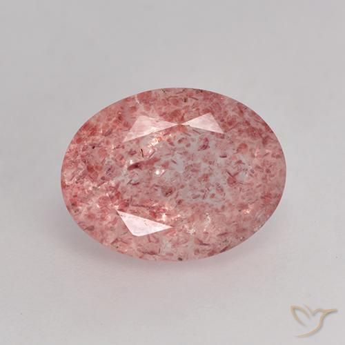 1.79ct Natural Medium-Light Pink Strawberry Quartz, Oval, Translucent