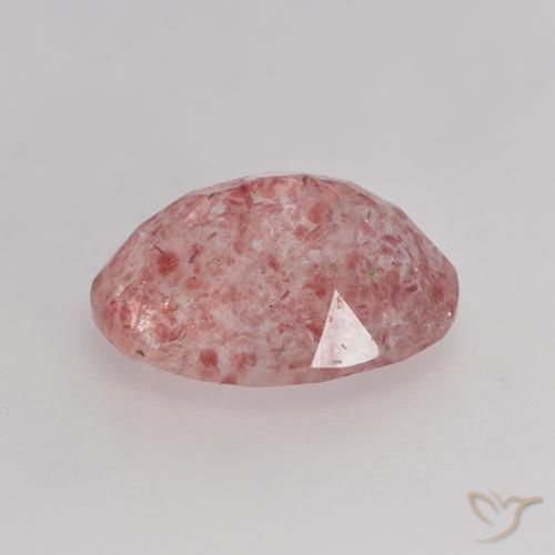 Strawberry Quartz Gemstone in 9 x 7 mm (calibrated) Size for Sale, Strawberry Quartz Stone in Medium-Light Pink Color