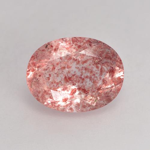 Light Rose Pink Strawberry Quartz Gem - 1.7ct Oval Facet (ID: 530085)