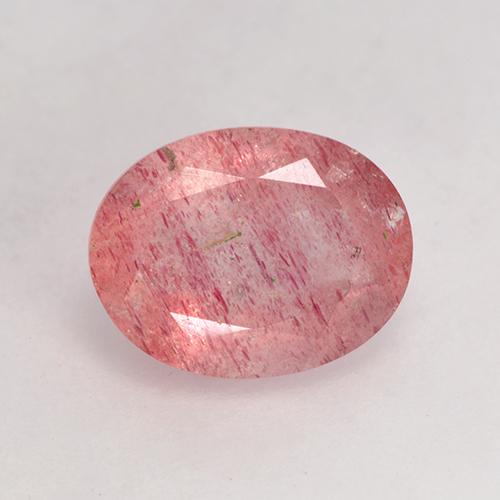 Medium Pink Клубничный Кварц Камень - 1.7ct Фасетный Овал (ID: 530087)