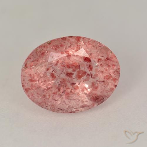 1.74ct Natural Medium Pink Strawberry Quartz, Oval, Translucent