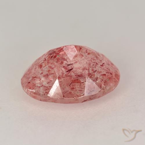 Strawberry Quartz Gemstone in 9 x 7 mm (calibrated) Size for Sale, Strawberry Quartz Stone in Medium Pink Color