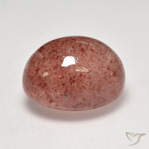 Strawberry Quartz Gemstone in 12.8 x 10.5 mm Size for Sale, Strawberry Quartz Stone in Light Brick Red Color