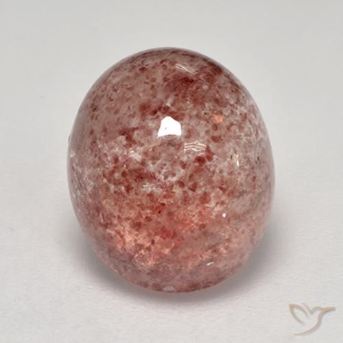 5.89ct Natural Reddish Pink Strawberry Quartz, Oval, Translucent