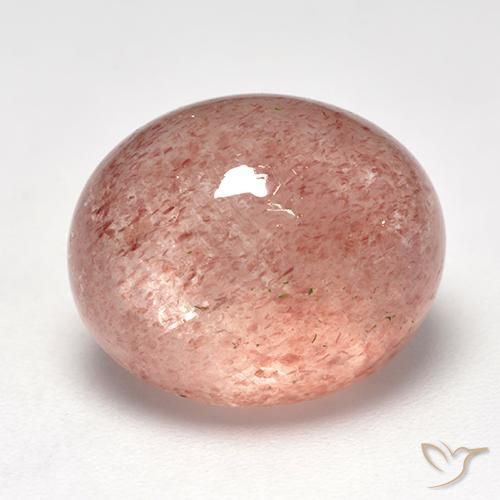 10.85 ct Pink Strawberry Quartz Stone, Natural Strawberry Quartz in Oval Cabochon Shape for Sale