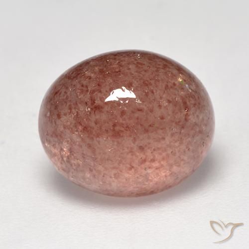 4.95 ct Pink Strawberry Quartz Stone, Natural Strawberry Quartz in Oval Cabochon Shape for Sale