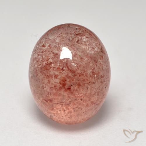 6.70ct Natural Indian Red Strawberry Quartz, Oval, Translucent