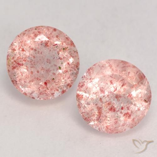 Earthy Pink Strawberry Quartz Gem - 1.2ct Round Facet (ID: 532247)