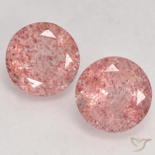 2.47 ct Round Cut Strawberry Quartz, 7.1 mm From Russia, Photo A