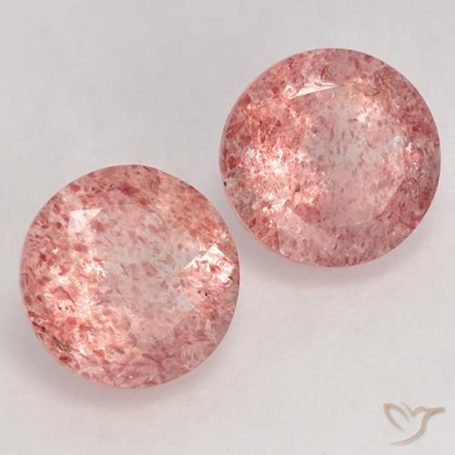 2.47 ctw Pink Strawberry Quartz Stones, Natural Strawberry Quartz in Round Facet Shape for Sale
