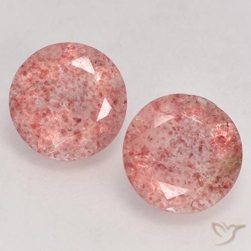 2.36ctw Natural Medium-Light Pink Strawberry Quartz, Round, Translucent