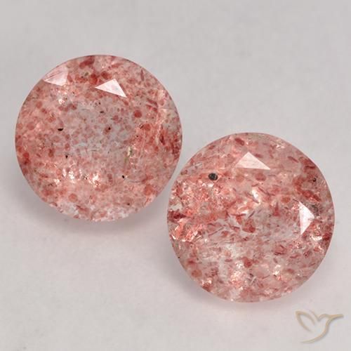 2.38 ct Round Cut Strawberry Quartz, 6.9 mm From Russia, Photo A