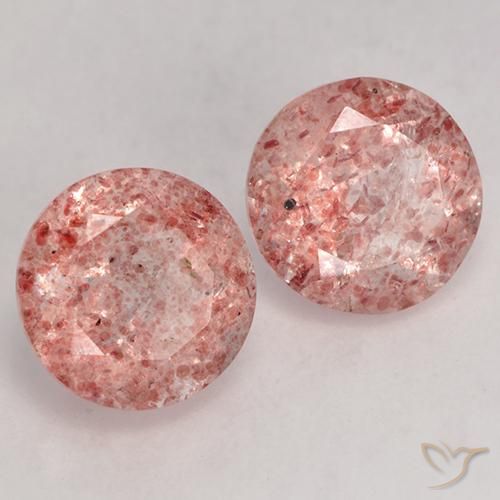2.38 ctw Pink Strawberry Quartz Stones, Natural Strawberry Quartz in Round Facet Shape for Sale