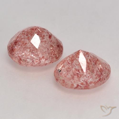 Strawberry Quartz Gemstones in 7 mm (calibrated) Size for Sale, Strawberry Quartz Stones in Light Rose Pink Color