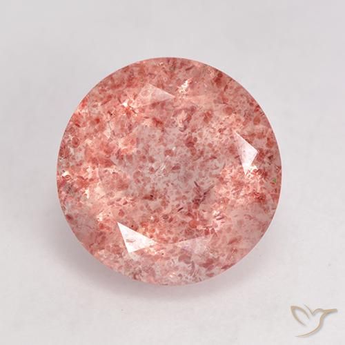 3.47ct Natural Light Rose Pink Strawberry Quartz, Round, Translucent