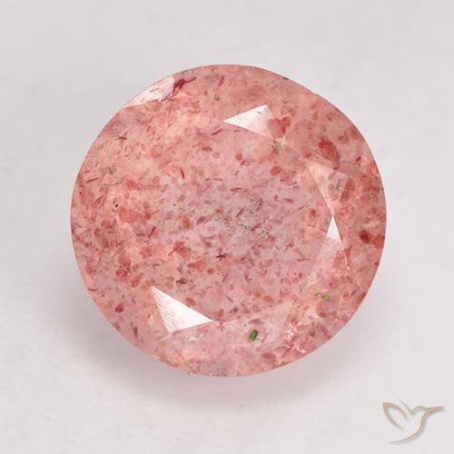 3.61ct Natural Light Rose Pink Strawberry Quartz, Round, Translucent