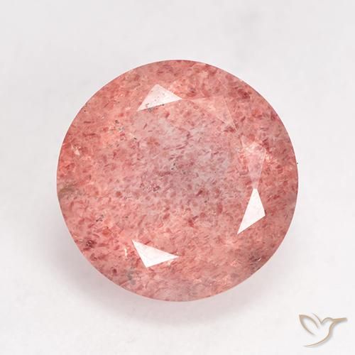 3.54ct Natural Raspberry Pink Strawberry Quartz, Round, Translucent