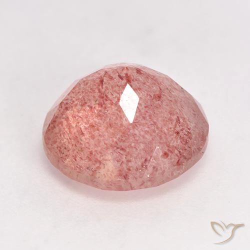 Strawberry Quartz Gemstone in 10 mm (calibrated) Size for Sale, Strawberry Quartz Stone in Raspberry Pink Color