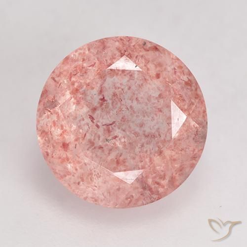 3.92ct Natural Light Rose Pink Strawberry Quartz, Round, Translucent