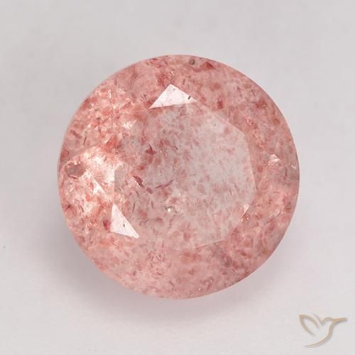 3.92 ct Pink Strawberry Quartz Stone, Natural Strawberry Quartz in Round Facet Shape for Sale