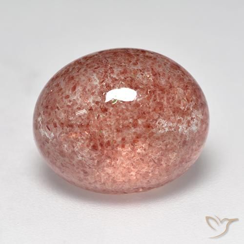 8.00 ct Pink Strawberry Quartz Stone, Natural Strawberry Quartz in Oval Cabochon Shape for Sale