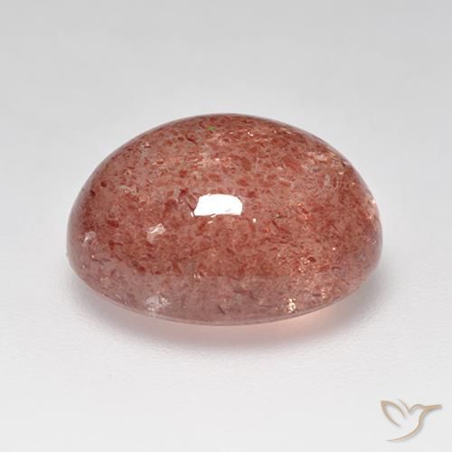 Strawberry Quartz Gemstone in 13.5 x 11.2 mm Size for Sale, Strawberry Quartz Stone in Medium Pink Color