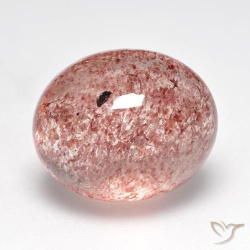 7.14 ct Pink Strawberry Quartz Stone, Natural Strawberry Quartz in Oval Cabochon Shape for Sale
