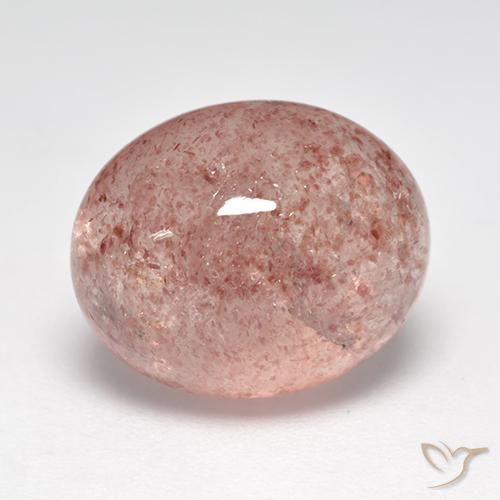 7.11 ct Pink Strawberry Quartz Stone, Natural Strawberry Quartz in Oval Cabochon Shape for Sale