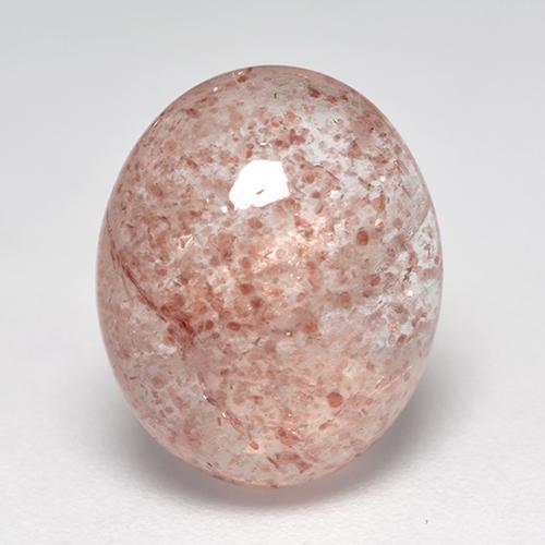 Light Pink Strawberry Quartz Gem - 5.5ct Oval Cabochon (ID: 532369)