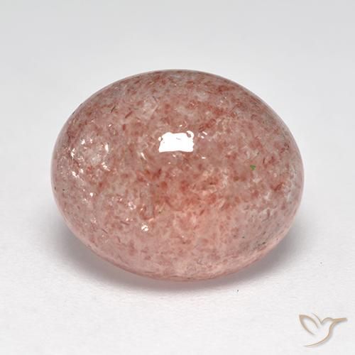 5.78 ct Pink Strawberry Quartz Stone, Natural Strawberry Quartz in Oval Cabochon Shape for Sale