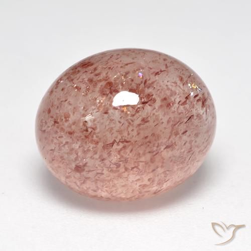 7.15 ct Pink Strawberry Quartz Stone, Natural Strawberry Quartz in Oval Cabochon Shape for Sale