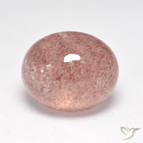 6.09 ct Pink Strawberry Quartz Stone, Natural Strawberry Quartz in Oval Cabochon Shape for Sale