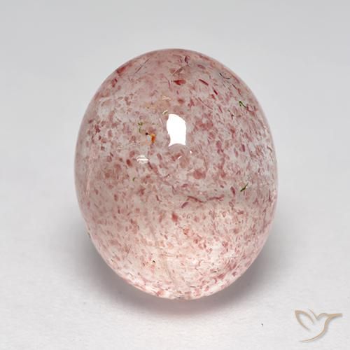 4.81ct Natural Flamingo Pink Strawberry Quartz, Oval, Transparent