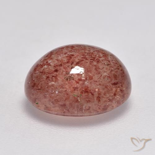 Strawberry Quartz Gemstone in 10.4 x 8.7 mm Size for Sale, Strawberry Quartz Stone in Medium Pink Color