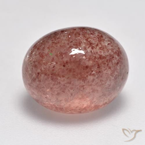 5.97 ct Pink Strawberry Quartz Stone, Natural Strawberry Quartz in Oval Cabochon Shape for Sale