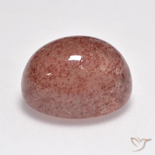 Strawberry Quartz Gemstone in 11.6 x 9.3 mm Size for Sale, Strawberry Quartz Stone in Bright Pink Color