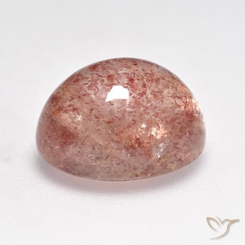 Strawberry Quartz Gemstone in 11 x 9 mm (calibrated) Size for Sale, Strawberry Quartz Stone in Medium-Light Pink Color