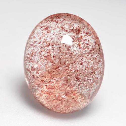Rosa chiaro Quarzo fragola Gem - 8.8ct Ovale cabochon (ID: 532404)
