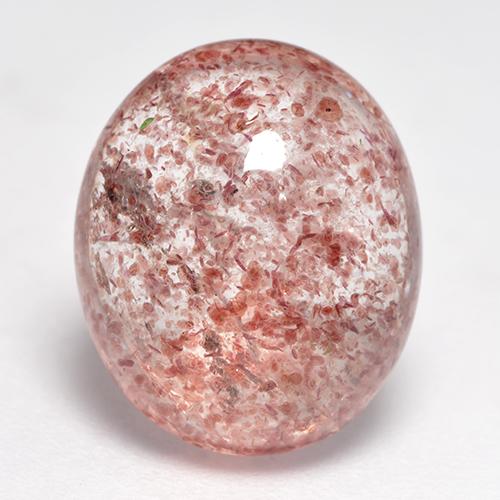 Light Rose Pink Strawberry Quartz Gem - 6.6ct Oval Cabochon (ID: 532405)