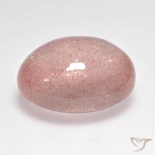 Strawberry Quartz Gemstone in 14.7 x 12.3 mm Size for Sale, Strawberry Quartz Stone in Earthy Pink Color