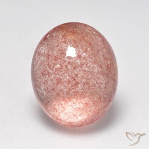 6.70ct Natural Medium-Light Pink Strawberry Quartz, Oval, Translucent