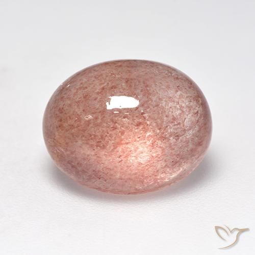 6.70 ct Pink Strawberry Quartz Stone, Natural Strawberry Quartz in Oval Cabochon Shape for Sale